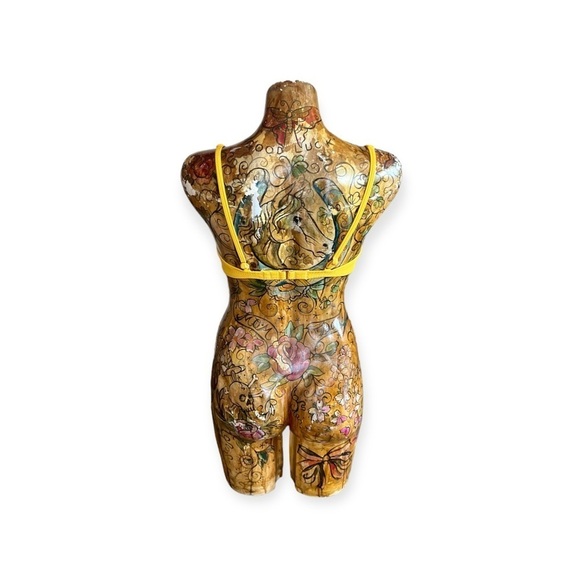 Shade & Shore swim wear summer bikini top yellow small tie front - Picture 4 of 9